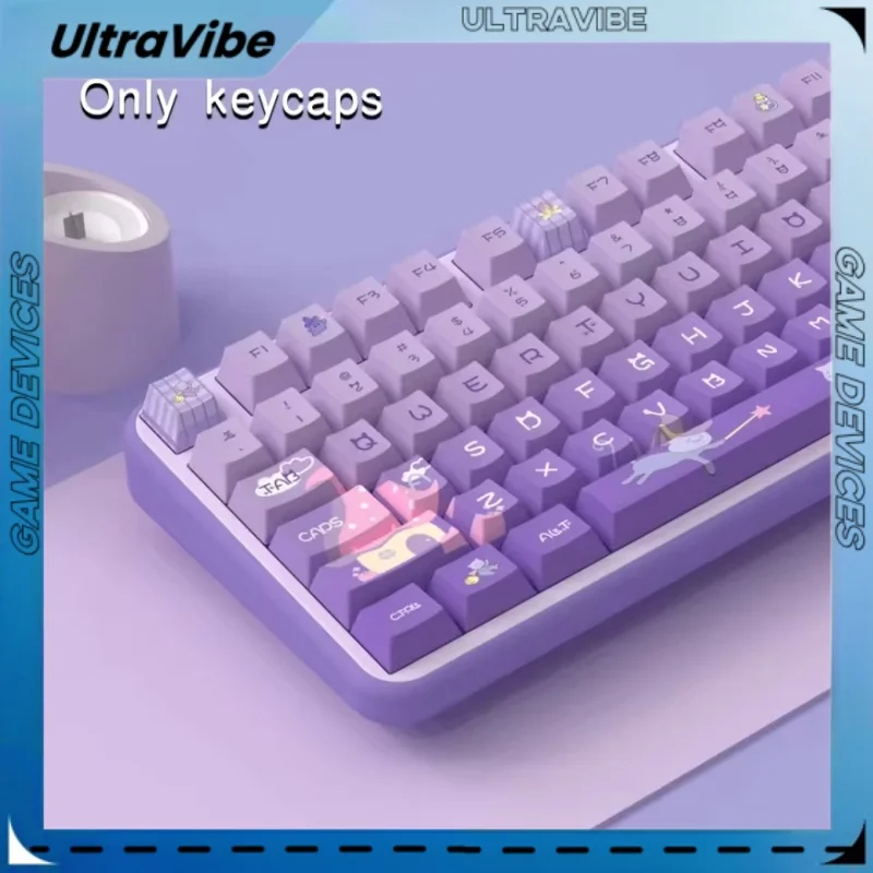 Purple Gradient Magic Cat 135 158 Keycaps Original Factory Cherry Profile Gateron Switches Mechanical Gamer Keyboard