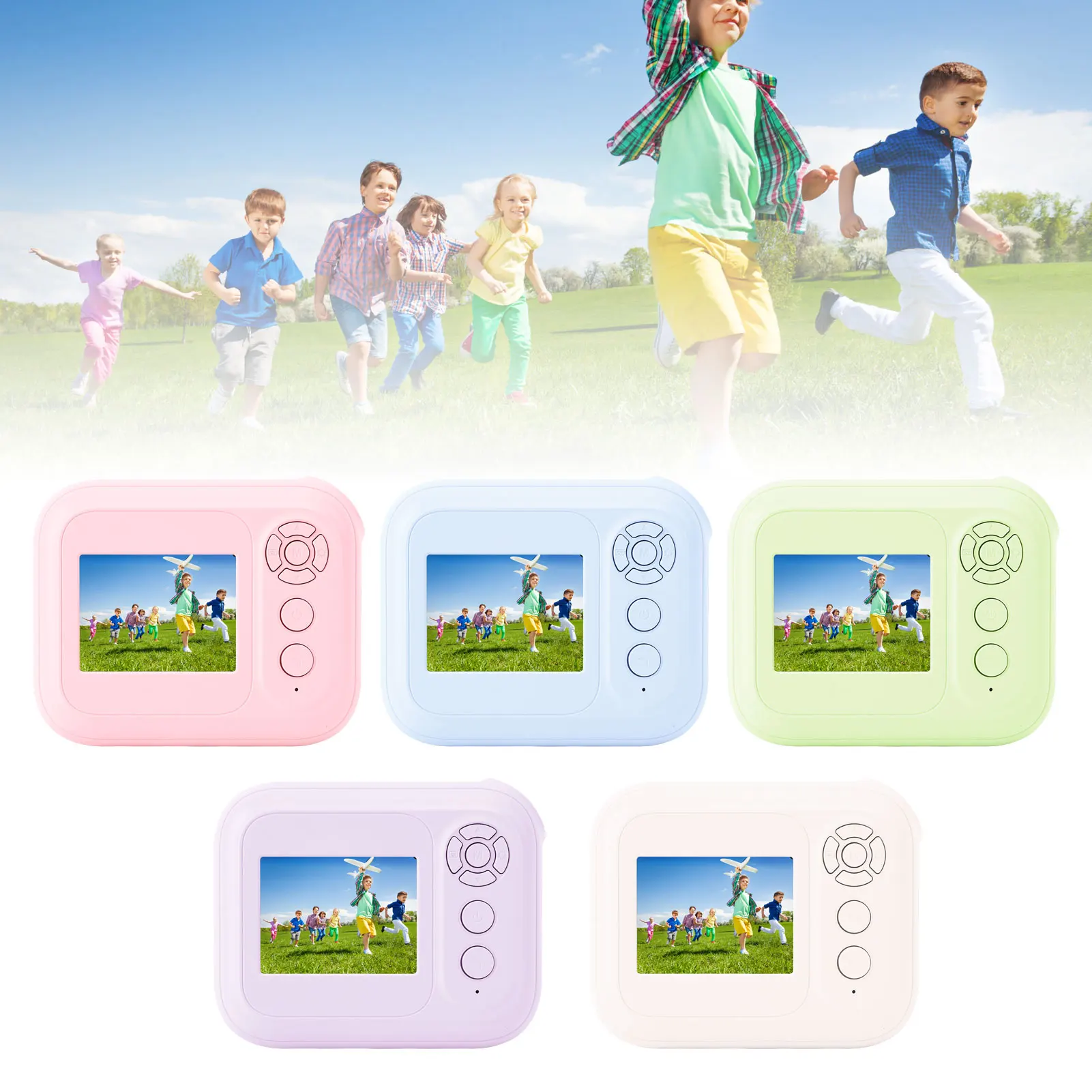 Kamera 48MP 1080P HD Niedliche 6-fach Zoom Spielfunktion Drucken Digitalkamera mit Trageband für Geburtstagsgeschenke