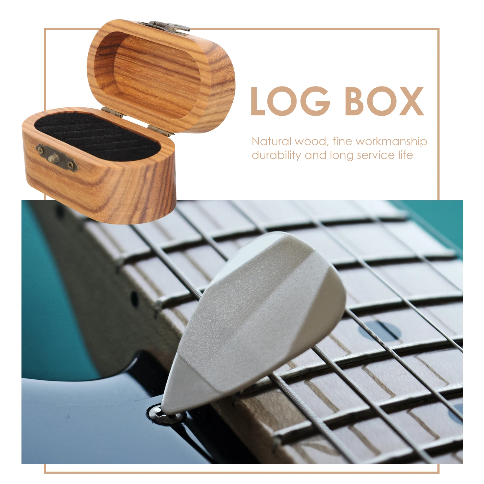 

Solid Wood Box Guitar Pick Storage Portable Holder Picks Wooden Convenient Container Case Fine Craftsmanship