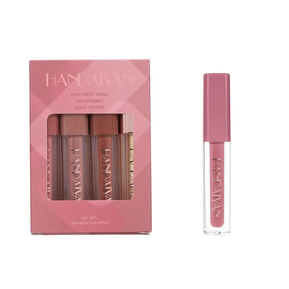 

Silky Nude Lip Gloss Set Easy To Color Waterproof Matte Velvet Lipstick Long Lasting Non-stick Cup Liquid Lipstick