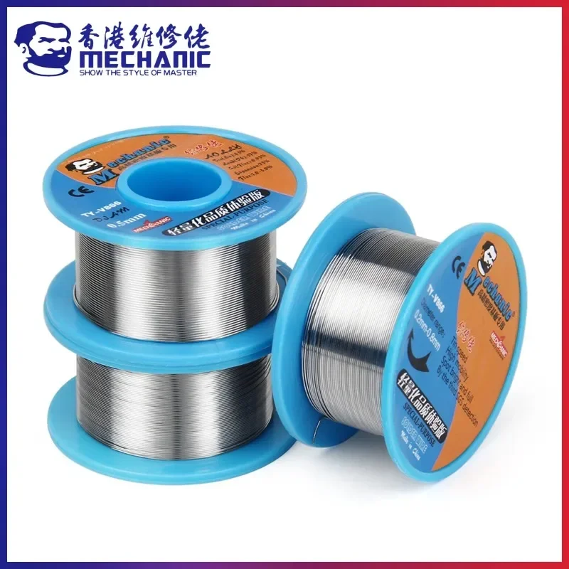 MECHANIC TY-V866 40g Mild Rosin Core 183℃ Melting Point High Purity Environmental Solder Wire Welding Flux Iron Cable 0.2-0.8mm