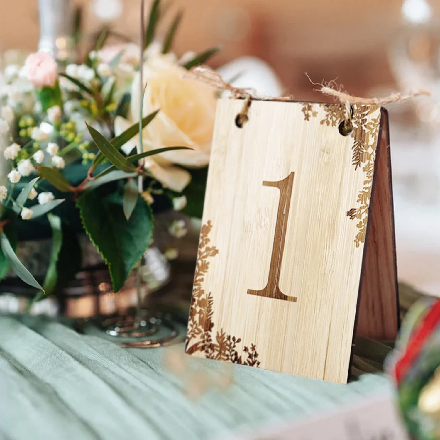 5 pcs Wooden Wedding Table Number Set,Reusable Seating Chart Table Number Card,Perfect For Wedding,Events Or Catering Decoration