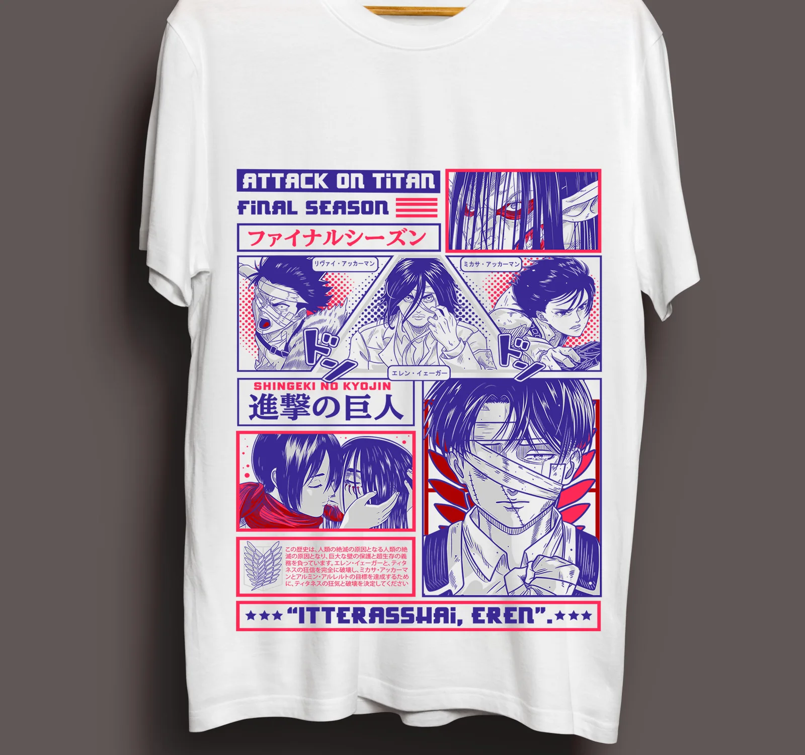 Attack on Titan Mikasa Shingeki No Kyojin Horror Anime Exclusive Shirt All Size