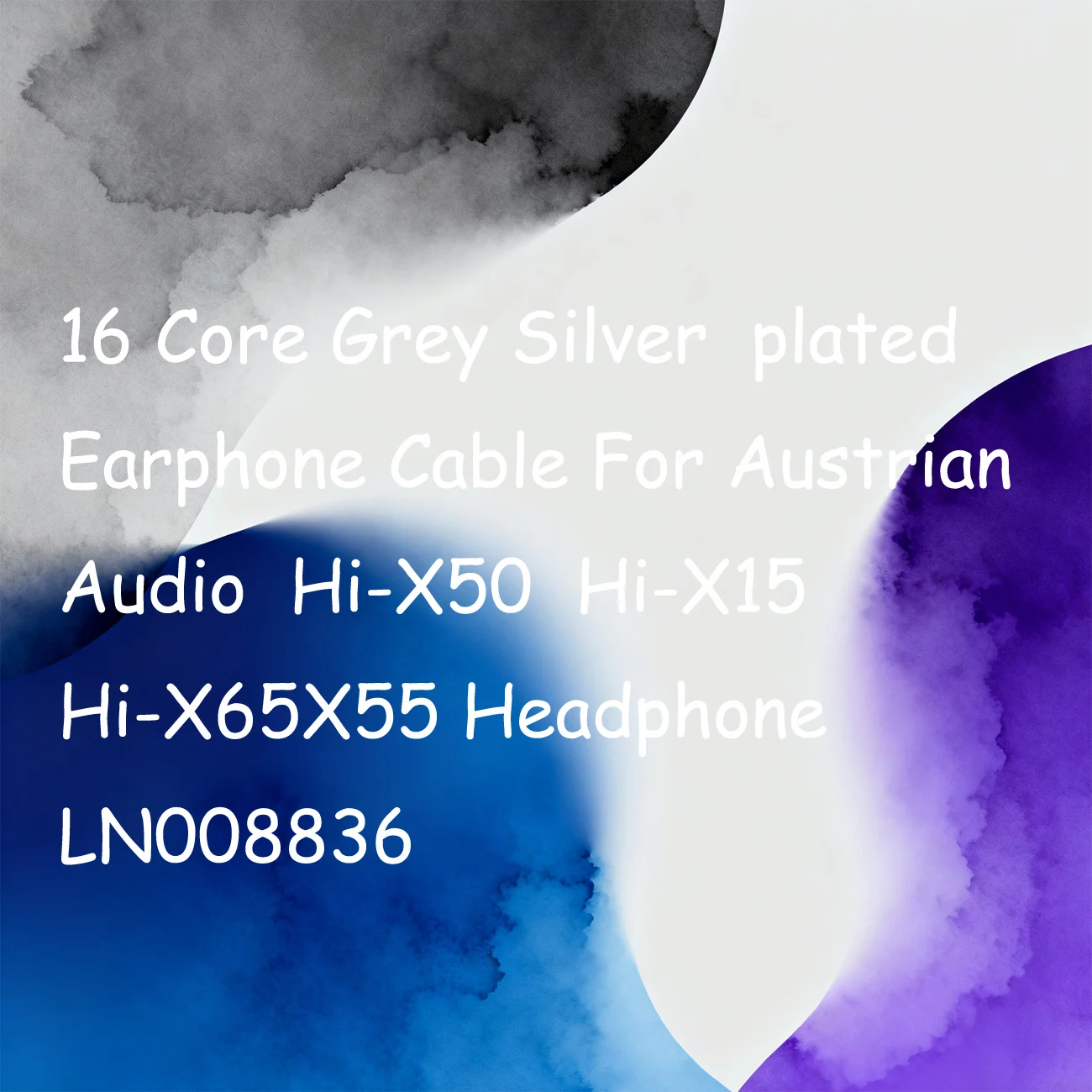 

16 Core Grey Silver plated Earphone Cable For Austrian Audio Hi-X50 Hi-X15 Hi-X65X55 Headphone LN008836