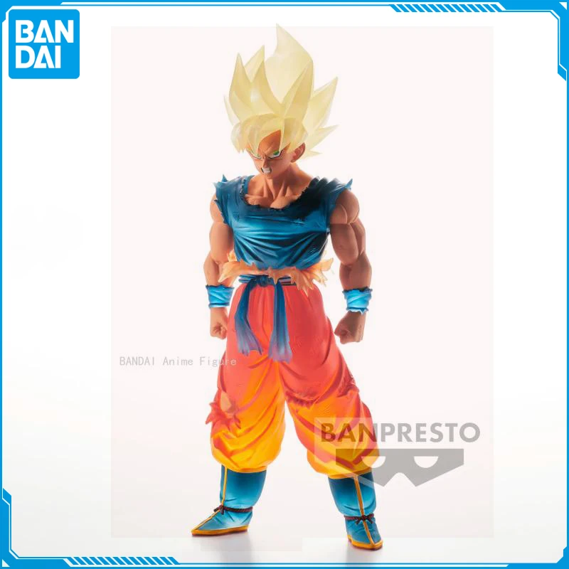 En Stock Banpresto Dragon Ball Z Super Saiyan Son Goku figura Anime Original caja genuina modelo niño juguete muñecas Festival regalo