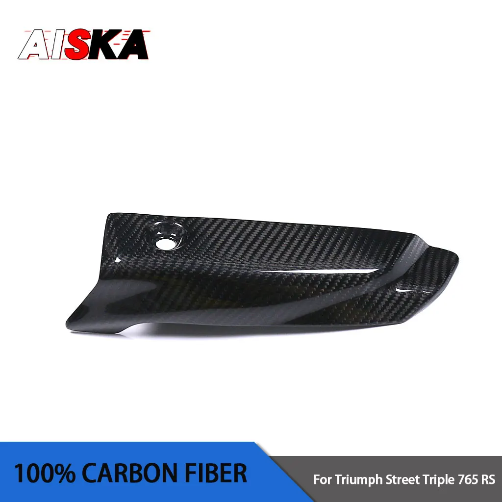 100% 3K Carbon Fiber Exhaust Cover Heat Shield Fairing Motorcycle Accessories For Triumph Street Triple 765 R RS 2020 2021 2022