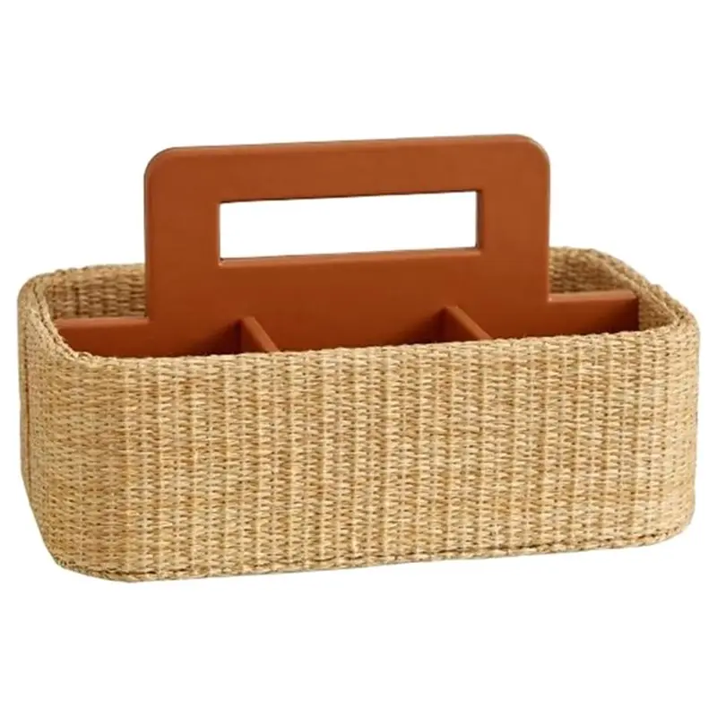 

ABBO-Шкатулка для драгоценностей, настольный органайзер, кожаная корзина для хранения, ручной органайзер с дистанционным управлением из ротанга
