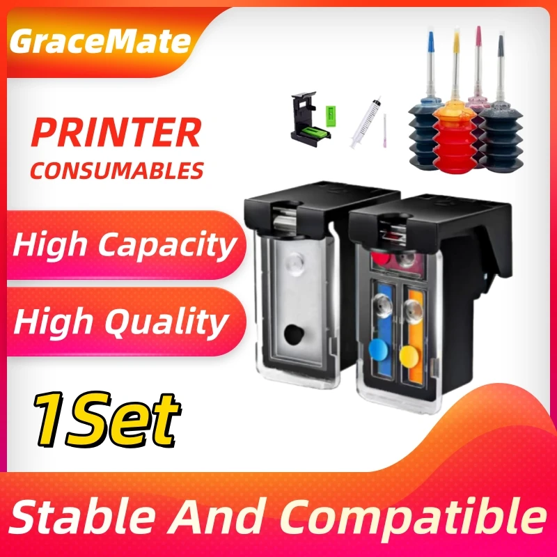 

1 комплект картриджей PG575 CL576, совместимых с принтером Canon Pixma TS3550i TS3551i TR4750i TR4751i PG575 576 Easy Refill