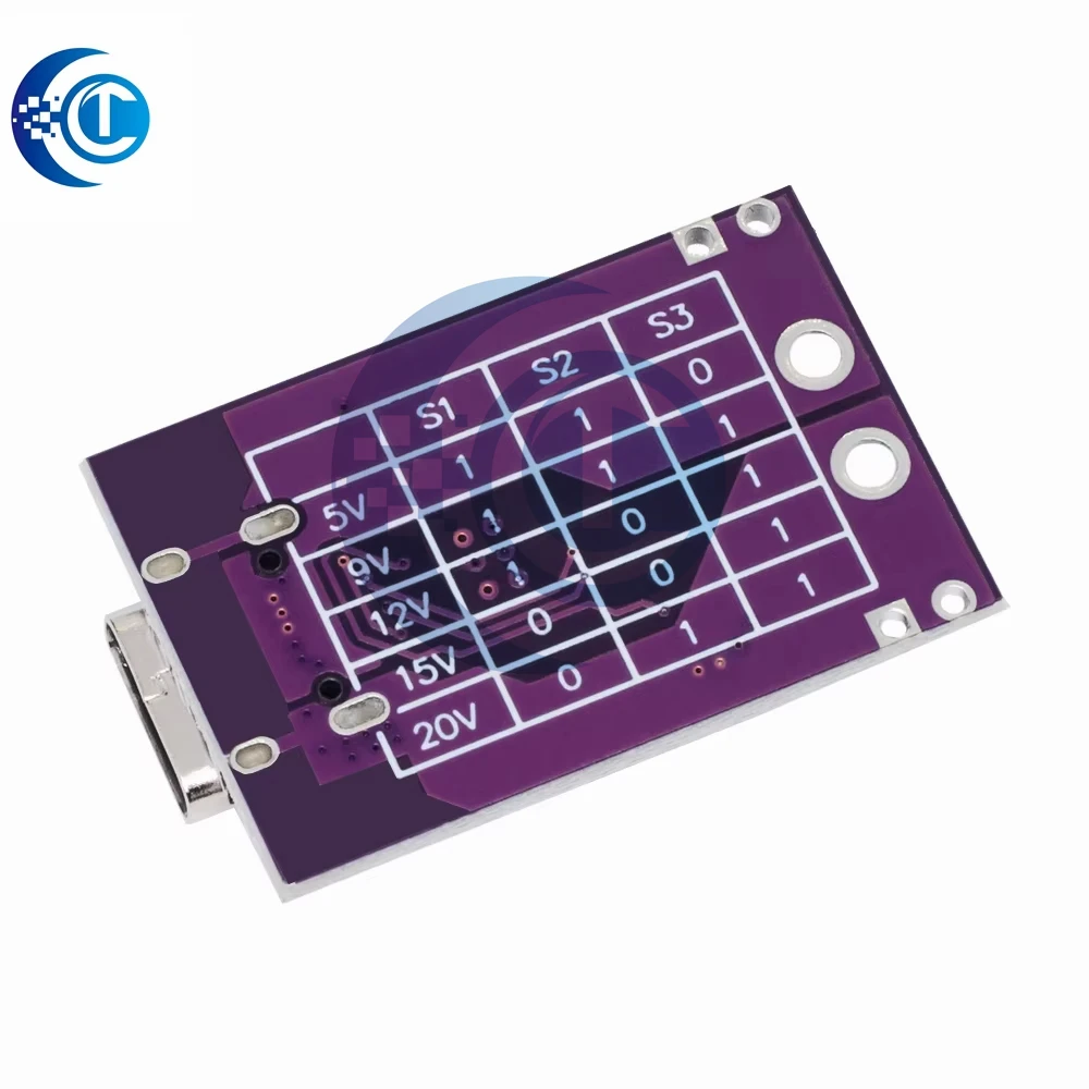 Type-C PD Trigger Detector Module, Support PD2.0 PD3.0 QC AFC, USB DC Fast Charging Converter for Laptop Power
