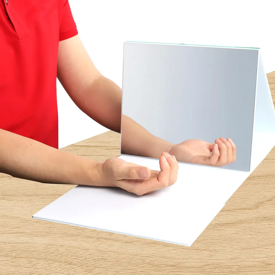 Caja de terapia de espejo para rehabilitación de accidentes cerebrovasculares para ampulación de piernas Dispositivo de terapia profesional para ejercicio de manos Neurones de espejo para