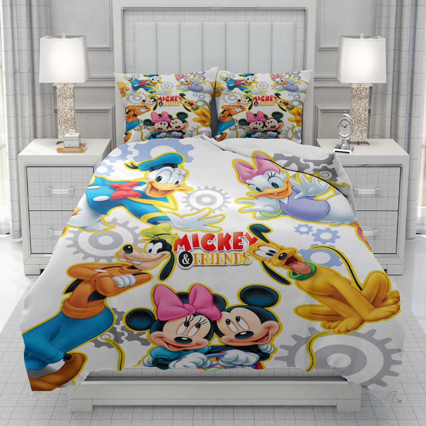 Mickey Mouse/Pluto/Donald Duck /Goof/Minnie Mouse Cover men women/Children KID Printing Disney cartoon Bedding Set Bed Soft