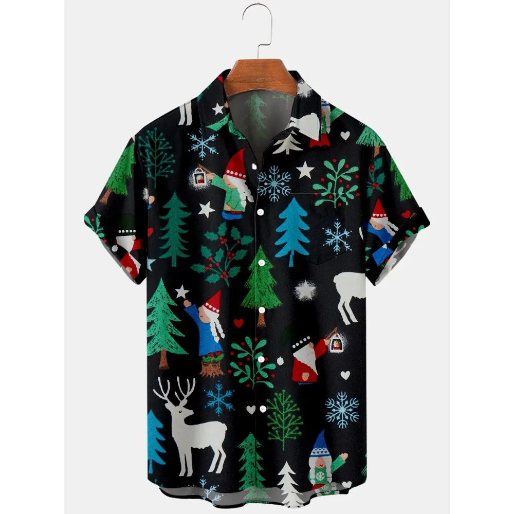 2024 New Christmas T-shirt For Men Hawaii High-quality Men's And Women's T-shirt Beach Trend Cool Short-sleeved Oversized Shirt