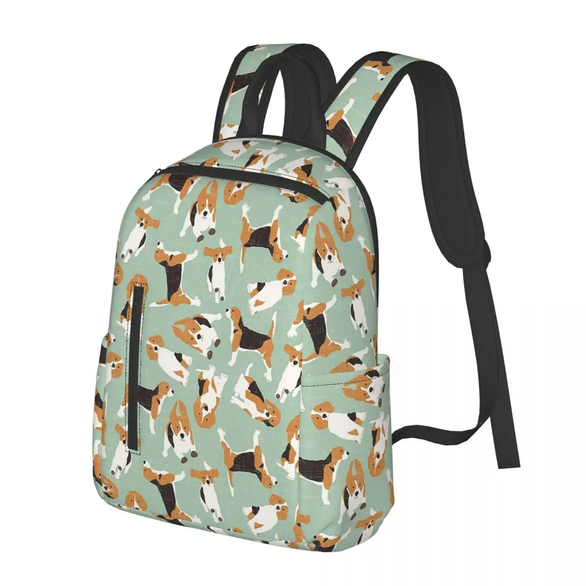 Beagle Scatter Mint Student Backpack School Bag Hiking Travel Daypack for Men Women Bookbag Shoulder Bags