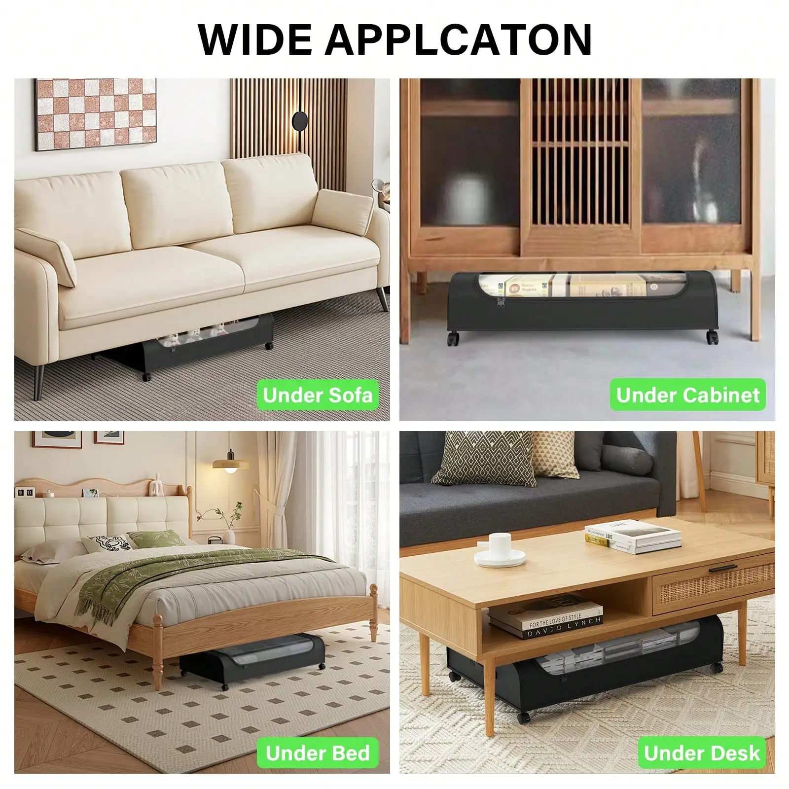 Underbed Storage Organizer With Wheels Clear Top Rolling Under Bed Storage Container Foldable Metal Frame Storage Bins With Handles For Clothes Shoes Blankets Bedroom Closet Dorm Home Organization Essentials view 4