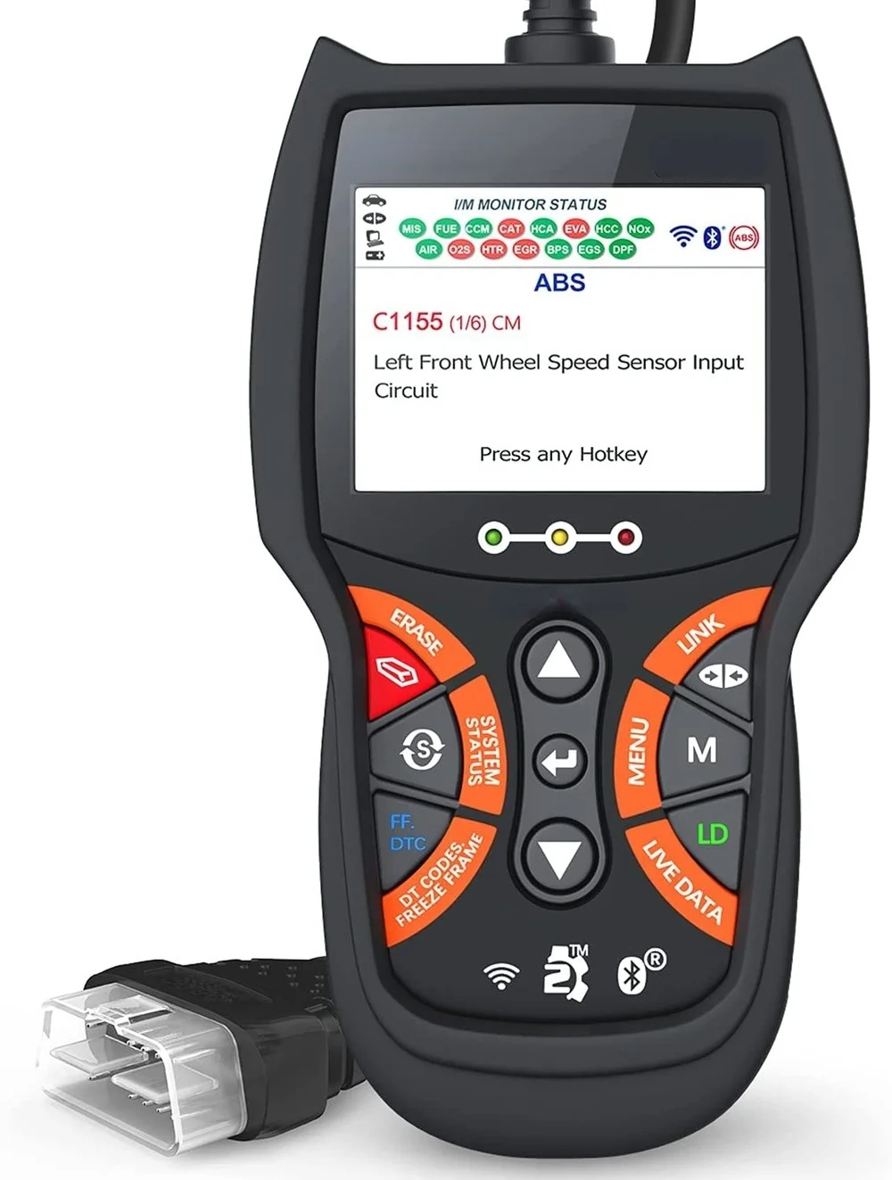 

OBD2 Scanner ABS Code Reader-Check Engine Light-Diagnostic Scan Tool Live Data with Battery&Alternator Test-Code Severity Levels