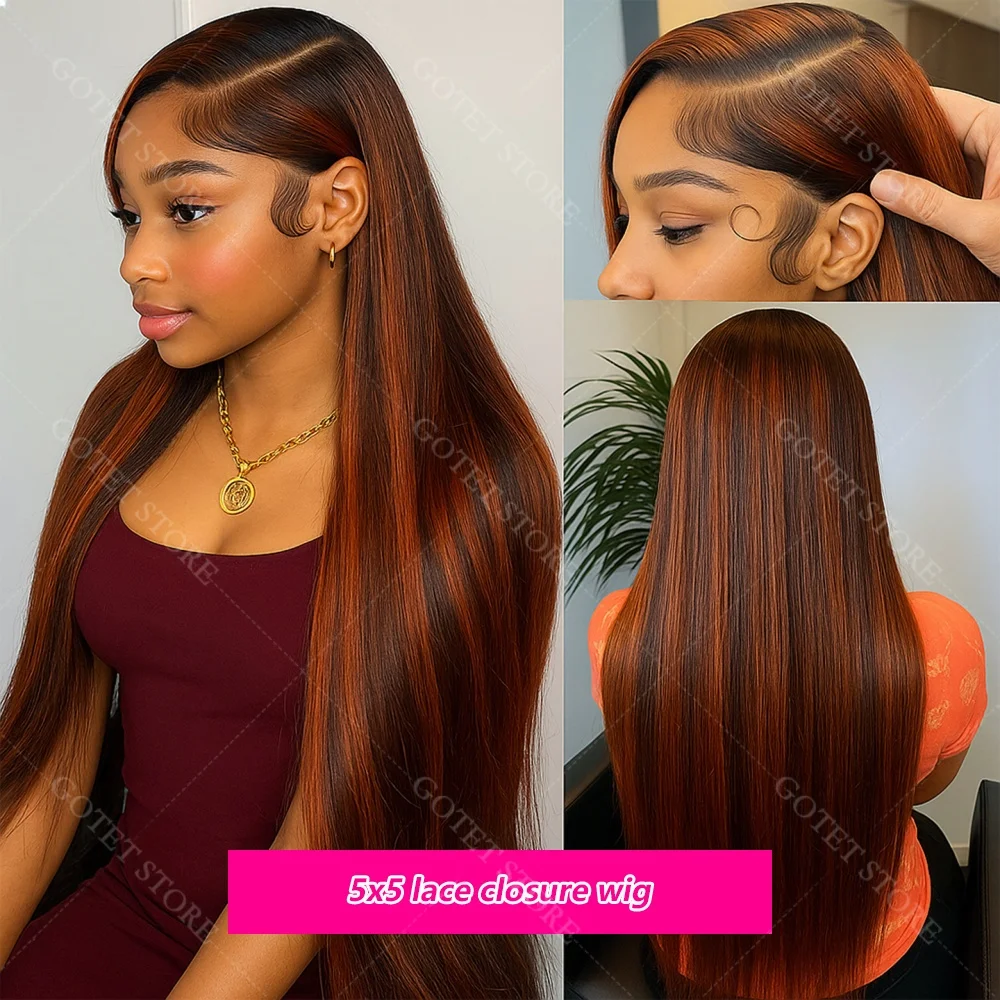 P4/350 Bone Dritto Parrucche Anteriori Del Merletto Dei Capelli Umani Per Le Donne 5x5 Parrucca Frontale Del Merletto Pre Pizzicate Parrucche Dei Capelli Umani di Remy Brasiliani