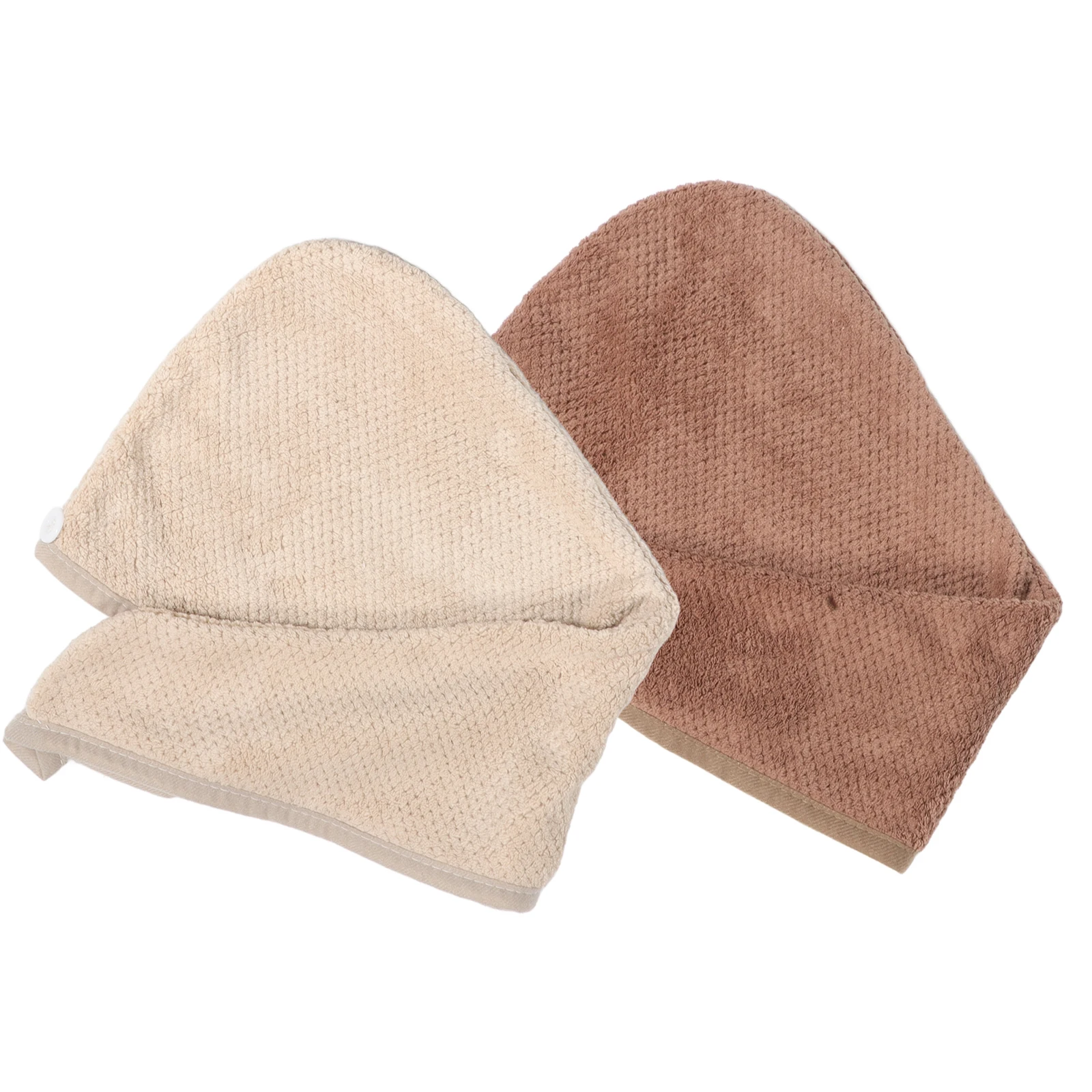 

2pcs Dry Cap Shower Caps Water Absorbent Turban Women Towel For 2 Colors Thickened Reusable Fast Drying Hair Wrap