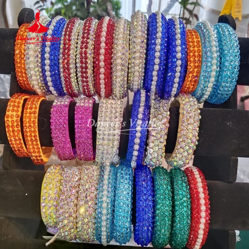 

Belly Dancer Competition Accessory Jewelry Senior AB Stones Bracelet Women Oriental Dance Modern Dancing Performance Accessories