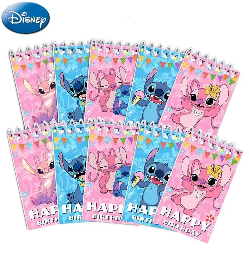 10pcs Disney Stitch Mini Coil Notebook Children Weekly Planning Exercise Book Learning Supplies for Students Christmas Gift