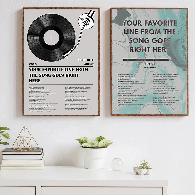 Modern Pop Music Lyrics Gift For Music Lovers Poster Canvas Paintings Wall Art Pictures Studio Dining Room Home Decor