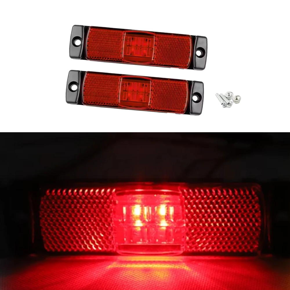 12-24V 4 LED Side Marker Light Clearance Indicator Lamp For Pickup Lorry Trail Van  Turn Signal Blinker Light