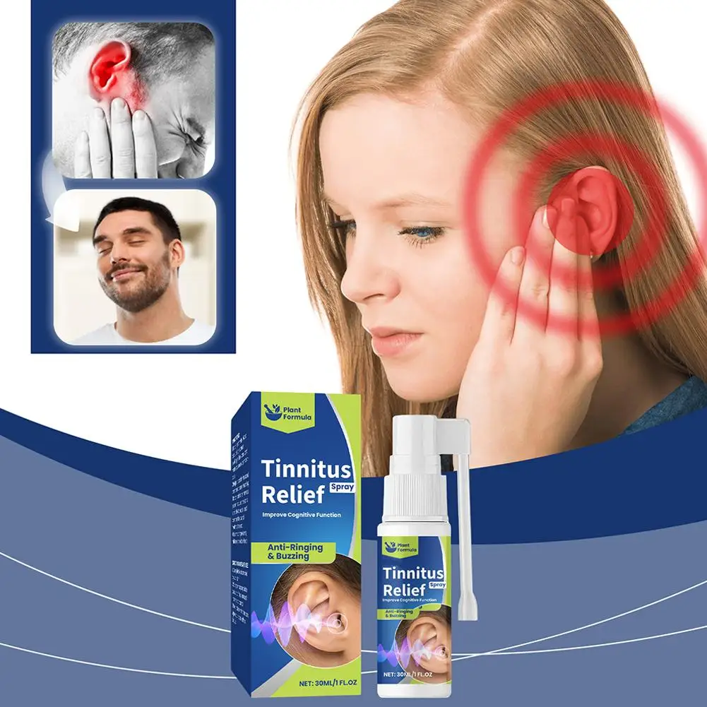 30ml Tinnitus Relief Spray Improve Listening Tinnitus Deafness Sore Relief Ear Cleaning Ear Canal Blockage Ear Health Care new