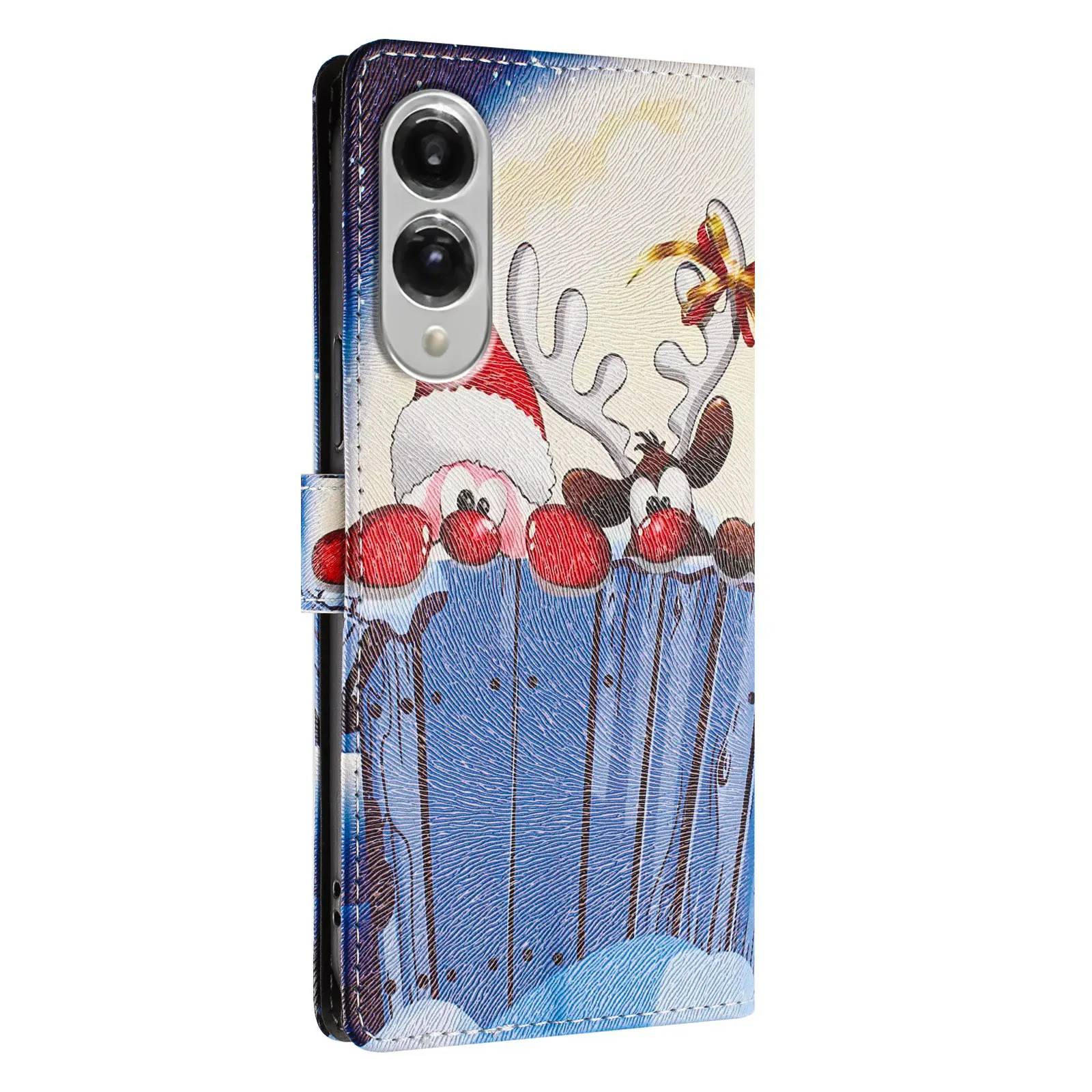 حافظة جلدية مغناطيسية لعيد الميلاد لهاتف سامسونج جالاكسي S26 S25 Edge S24 S23 S22 S21 S20 Ultra Plus FE غطاء قابل للطي مقاوم للصدمات