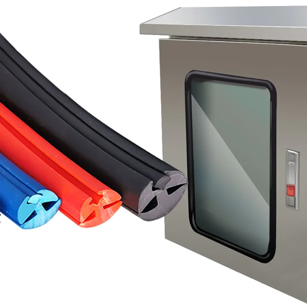 

1/2/3M Distribution Cabinet Glass Curtain Dustproof Shock Absorption Weatherstrip Glass Window Three Port Rubber Caulking Strip