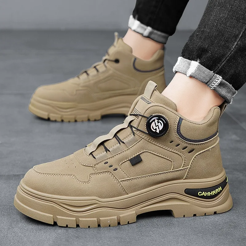 2025 otoño nuevos deportes casuales antideslizantes Montañismo al aire libre botas de trabajo con perilla de combate en el desierto para hombres