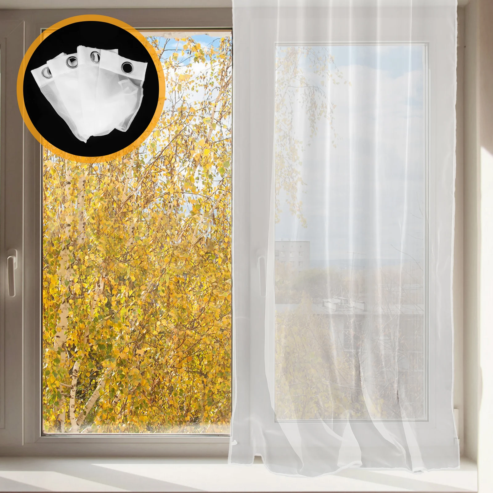 

Light Filtering Semi Blackout For Bedroom Living Room Balcony Soft Drapery Privacy Window Easy Install Short Polyester Curtains