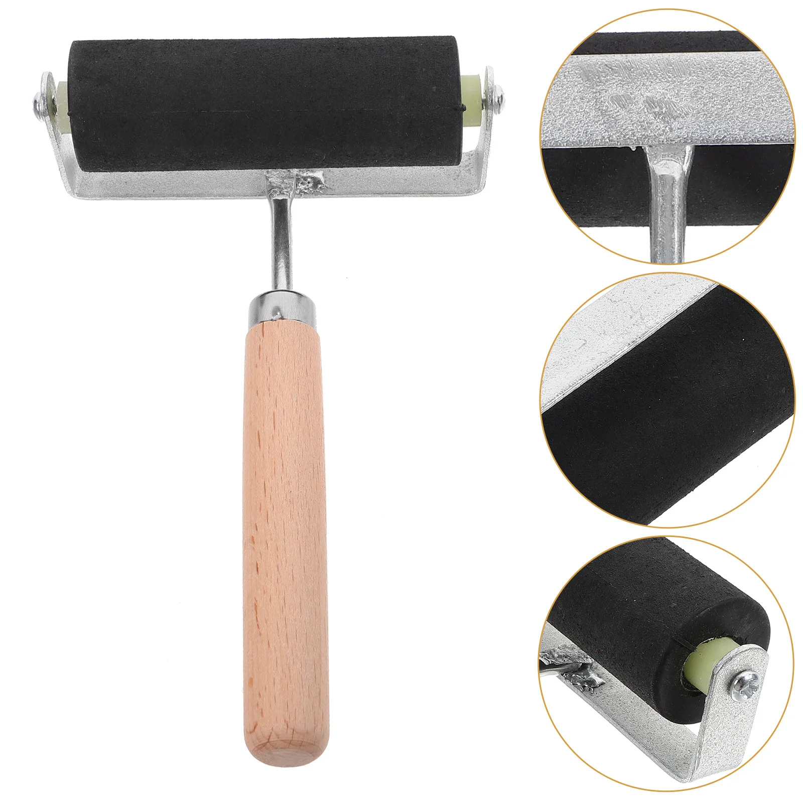 Rodillo de impresión de goma para superficies lisas, mango ergonómico, herramienta artística resistente al desgaste, rodillo de tinta de impresión