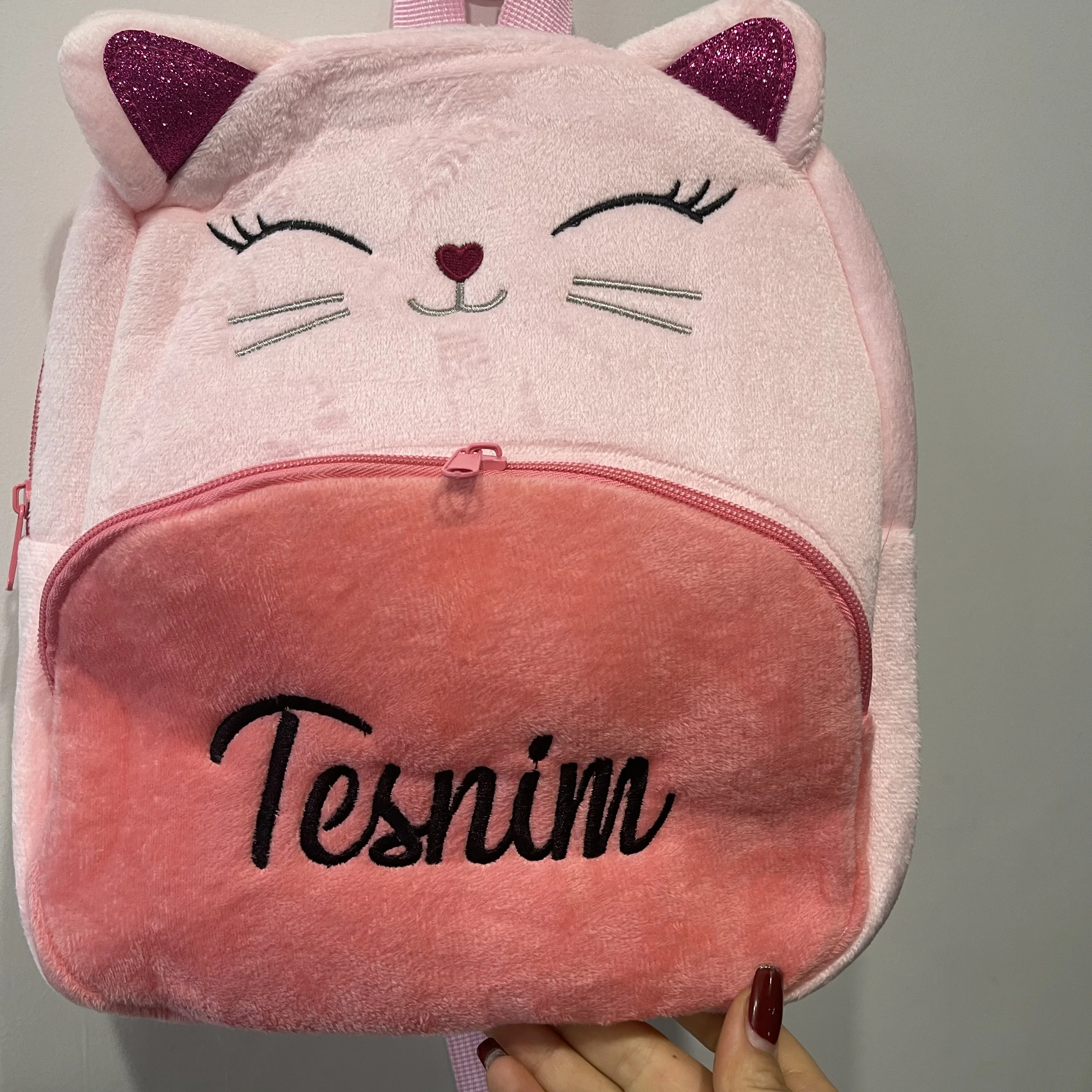 Embroidered Cute Animal Children\'s Cartoon Plush Backpack kindergarten Personalized Name Plush Cute Backpack Custom Gift Pack