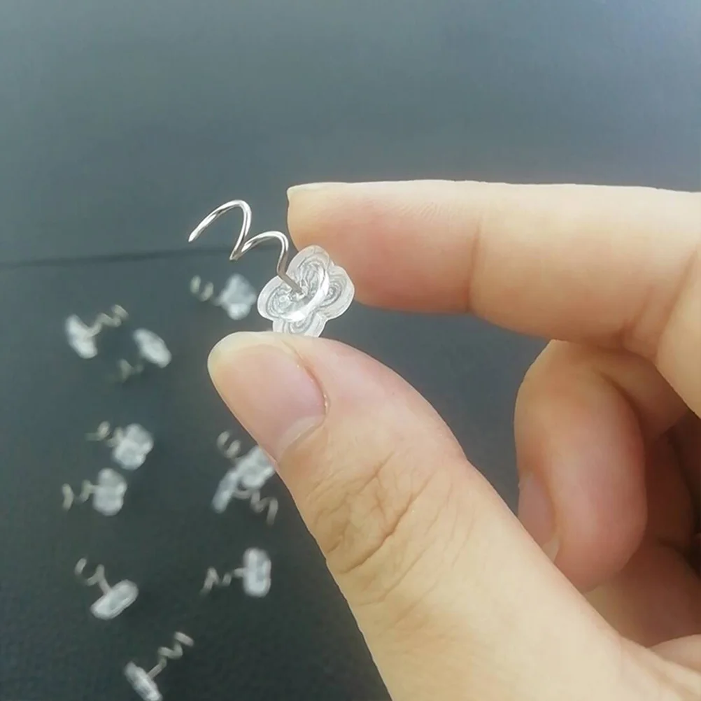 

100pcs Sofa Skirt Nails Stainless Steel Abs Transparent Anti-Slip Fixation For Bedsheet Couch Cushion Upholstery Craft Sewing