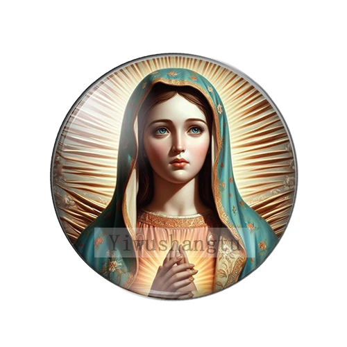 Vintage Virgin Mary Art Paintings 12mm/18mm/20mm/25mm Round photo glass cabochon demo flat back Making findings