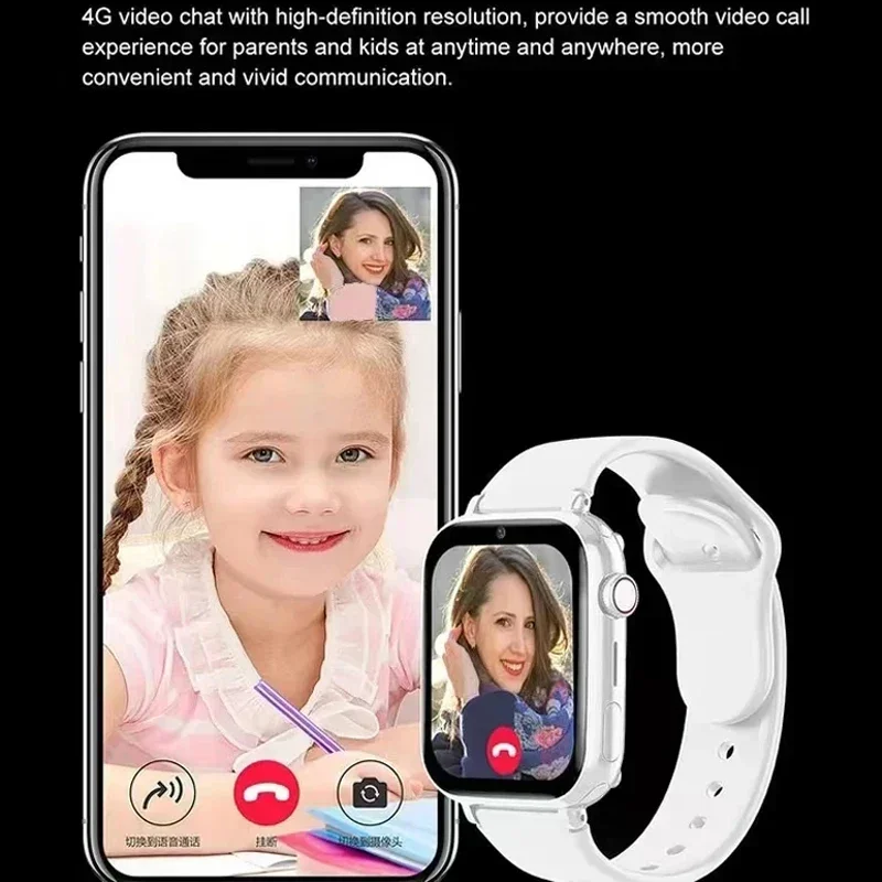 2024 4G Smart Watch Kids GPS WIFI Video Call SOS Waterproof Child Smartwatch Camera Monitor Tracker Location Phone Watch Girls