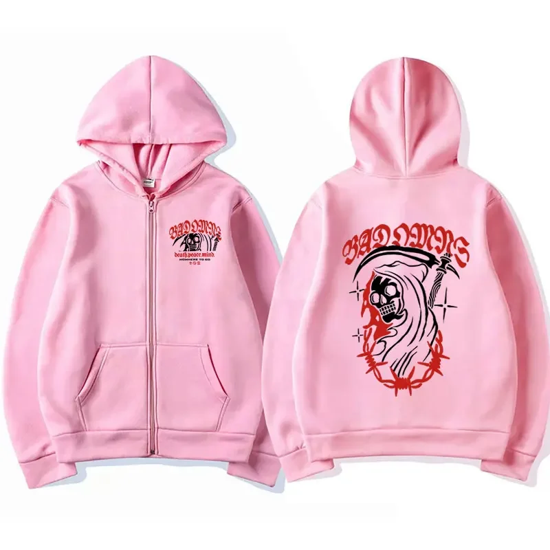 Sudadera con capucha Vintage de Bad Omens Rock Tour para hombre, sudaderas con cremallera, chaquetas de gran tamaño, moda Harajuku, Hip Hop