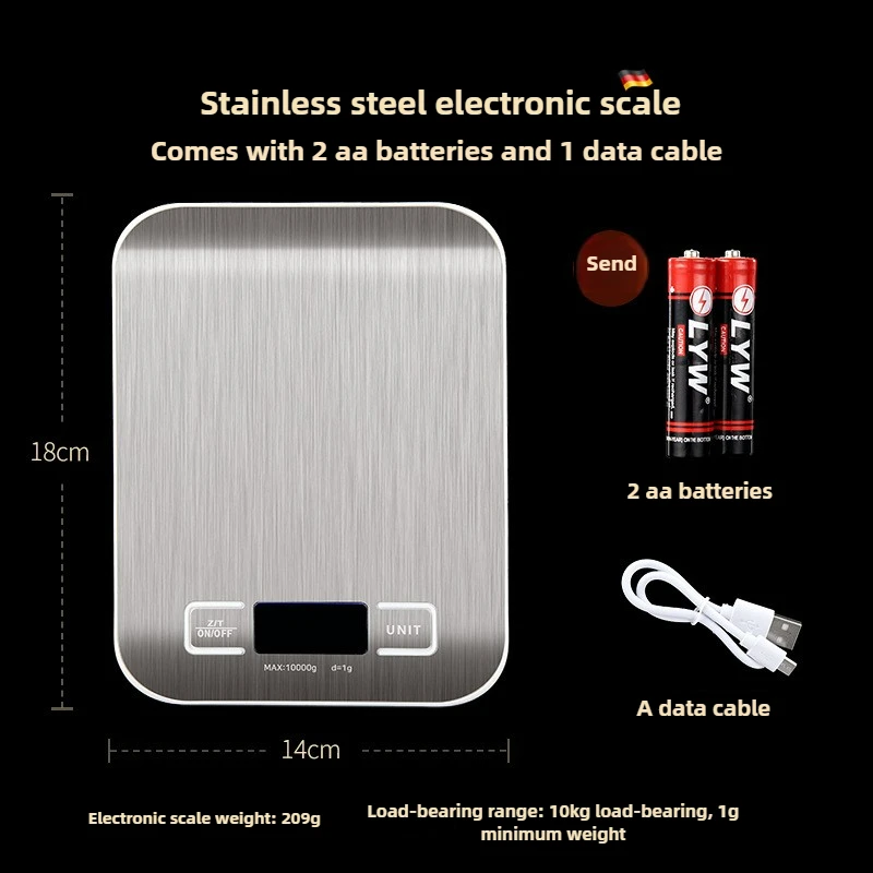 10 كجم المطبخ المنزلية ميزان إلكتروني شحن الفولاذ المقاوم للصدأ المعجنات الخبز مقياس المجوهرات طاولة صغيرة وزن دقيق #5