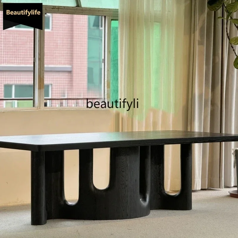 

Medieval solid wood dining table Wabi family B & B model room dining table French retro dining table B3