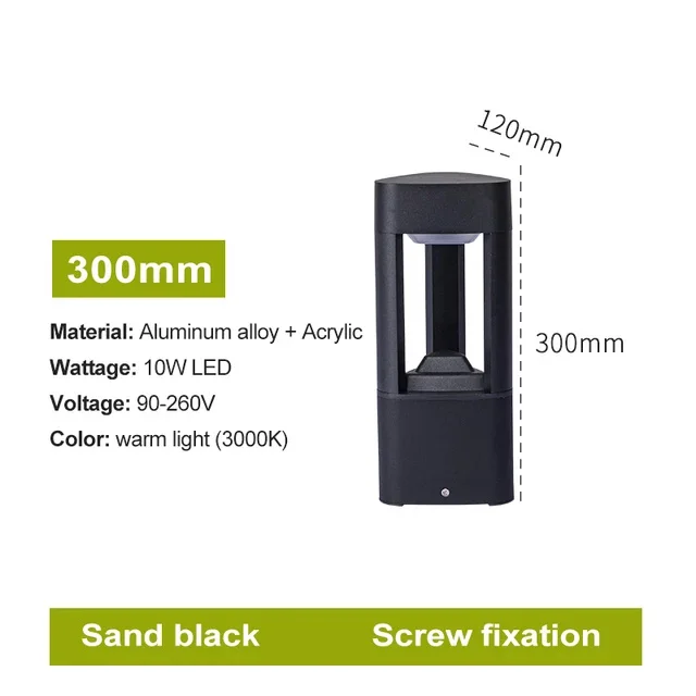 IISINUO LED Bollard Landscape Light Black 4