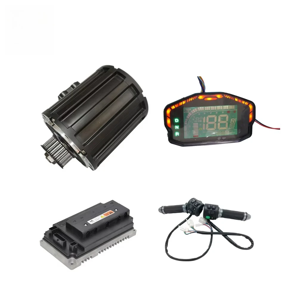

2000W Mid Drive Motor With Belt Kits And EM72100SP Controller Electric Motorbike 70KPH 72V