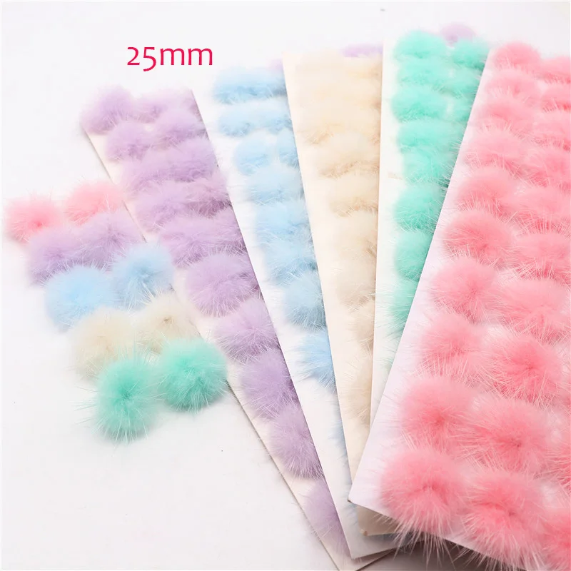 Prawdziwe futro z norek piłka Pompon 25mm 30mm 40mm miękkie pompony 3cm 4cm DIY pom pom futro akcesoria do wyrobu biżuterii materiały do szycia