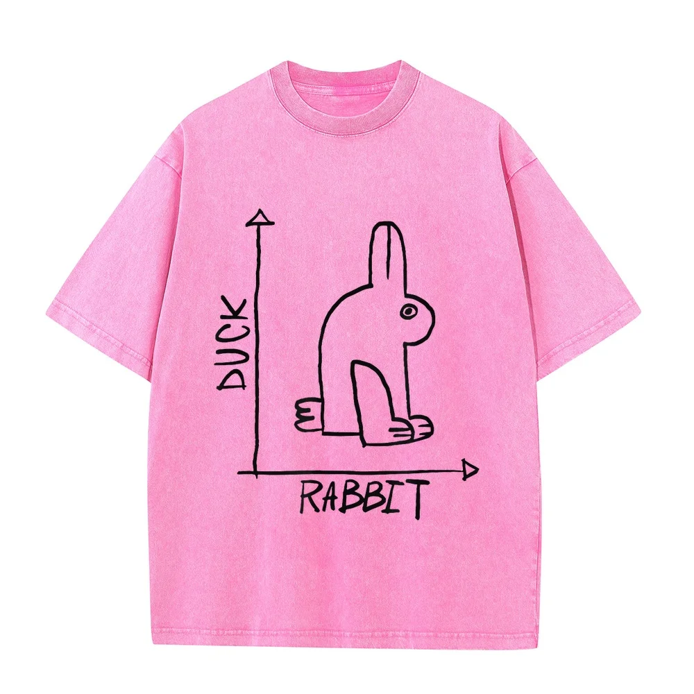 Funny Science Nerd Duck Rabbit Physics Math Geek Gift Short Sleeve T-Shirt 반팔 Ropa Slim Fit Tee Shirt Men Casual Cotton Humor