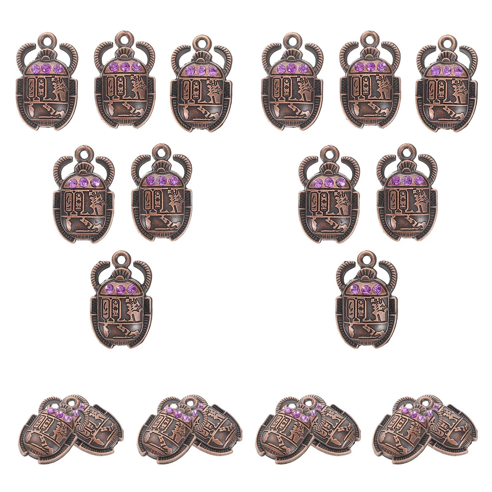 

20 шт., подвеска в виде египетского жука, подвески, винтажные украшения в виде сакрального жука, аксессуары для самостоятельного изготовления ожерелья, браслета, фиолетового цвета