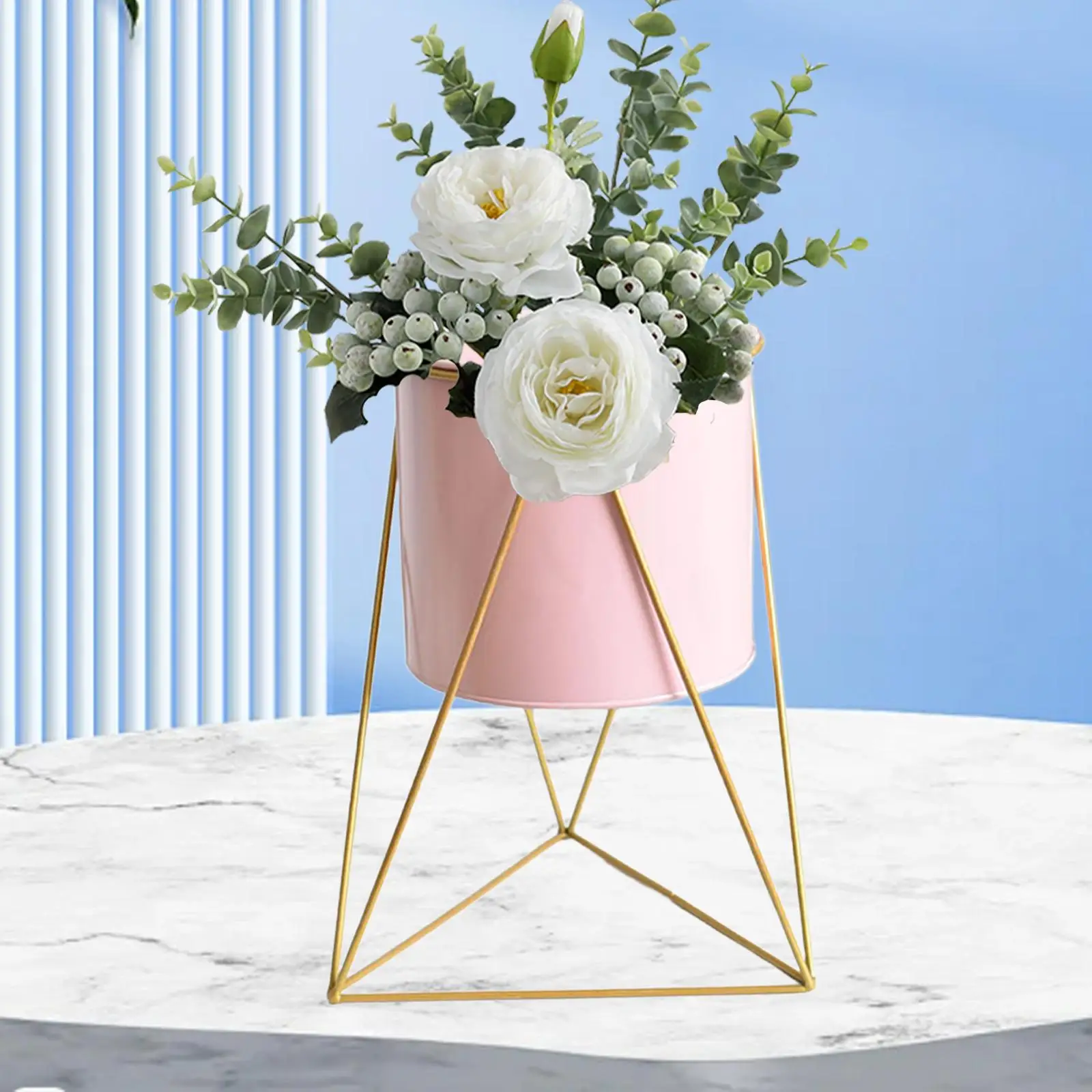 Nordic Iron Flower Pot Stand Metal Plant Holder for Indoor Outdoor Balcony Garden Decor