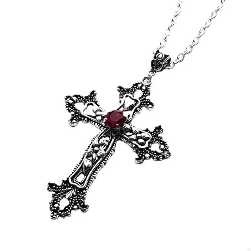 652F Large Detailed Drill Pendant Necklace Silver Color Tone Gothic Punk Jewellery Fashion Charm Statement Women Gift - Detail 1