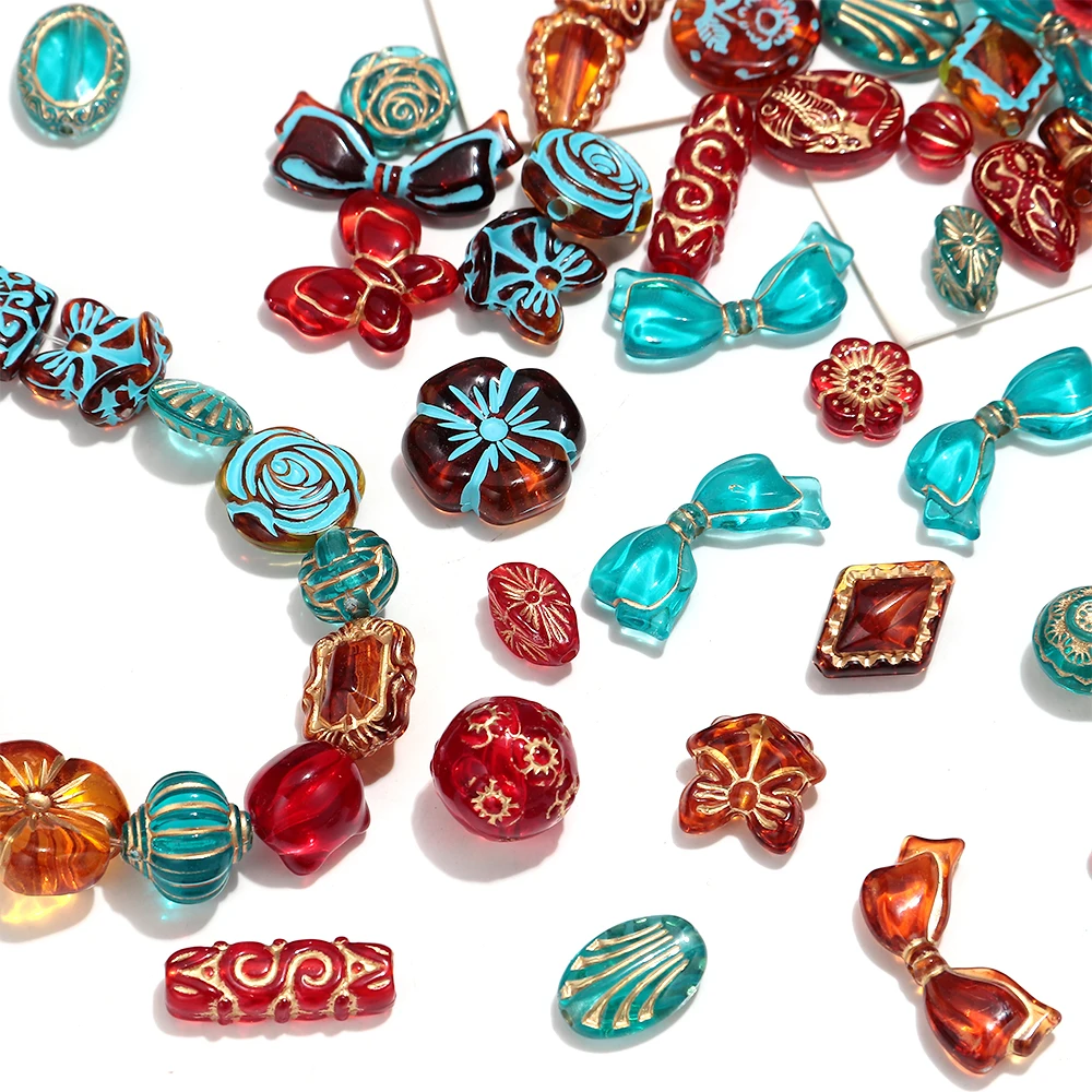 40g/lot Random Mixed Style Classical Geometric Acrylic Loose Spacer Beads for DIY Bracelet Necklace Jewelry Making Accessories