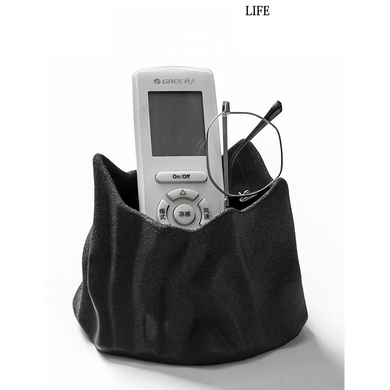 Ceramic Desktop Organizer Box Remote Controller Tray Living Room Tea Table Arrangement Bucket Creative Stationery Office Supp...