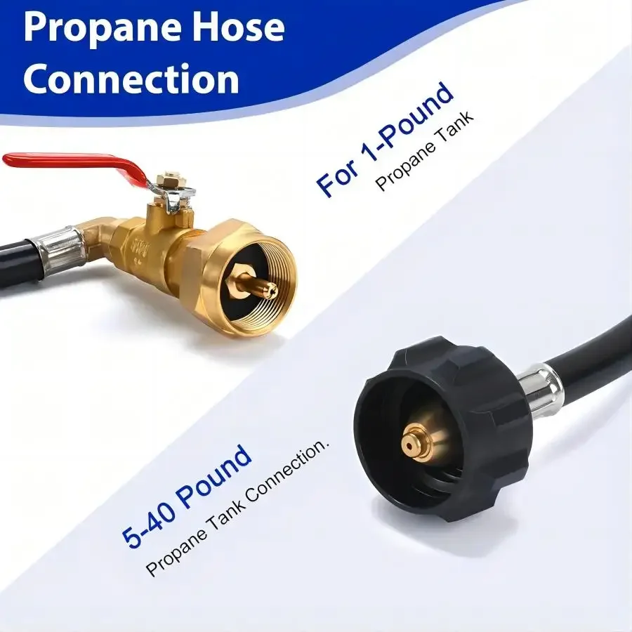 Propane Refill Adapter 3ft Hose With Safety Shutoff Valve,Easily Fill 1lb Bottles From 20lb,Propane Tank Refill Adapter Kit