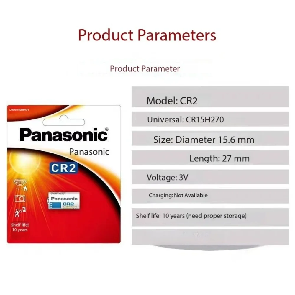 Original Panasonic CR2 #CR15H270 3V Lithium Battery Primary Battery for Camera Rangefinder Flashlight Medical Devices