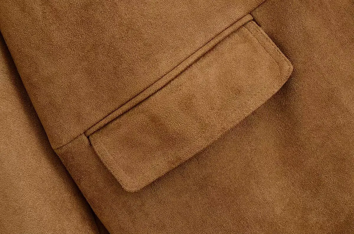 Frauen Frühling Herbst Wildleder Langen Mantel Femaleturn-Down Kragen Einreiher Langarm Mantel Dame Elegante Outwear Streetwear